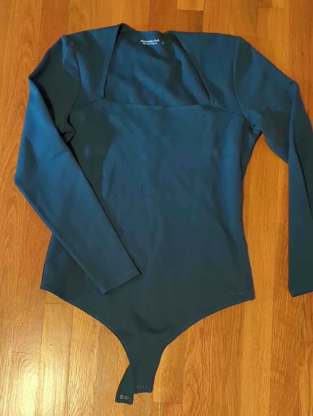 Abercrombie & Fitch Teal Square-Neck Long Sleeve Bodysuit